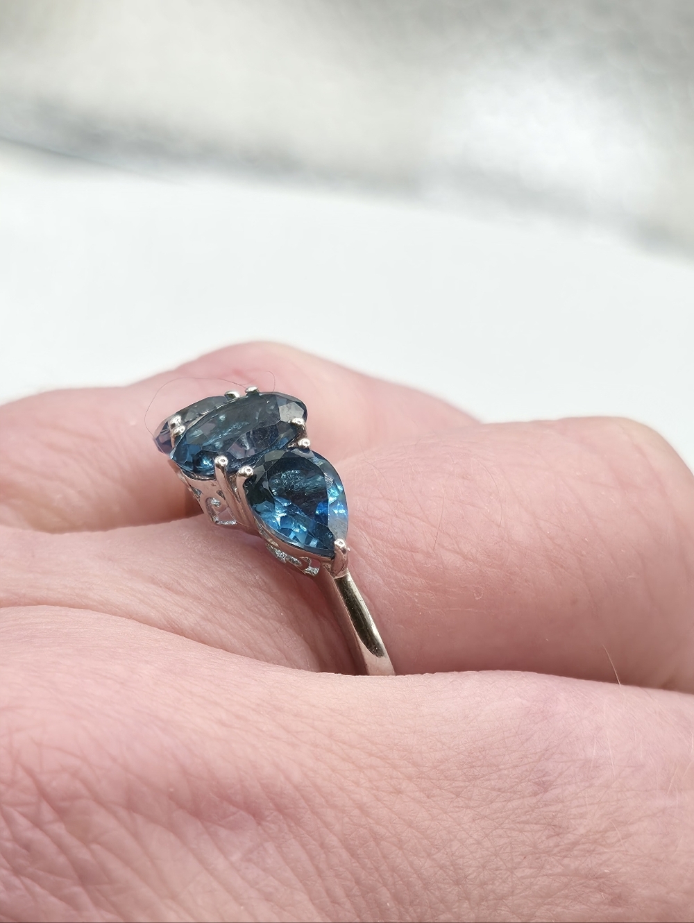 Splendid London Blue Topaz Trilogy Ring - Picture 7 of 8